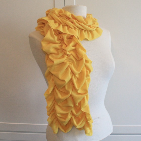 pleated poppy yellow scarf
