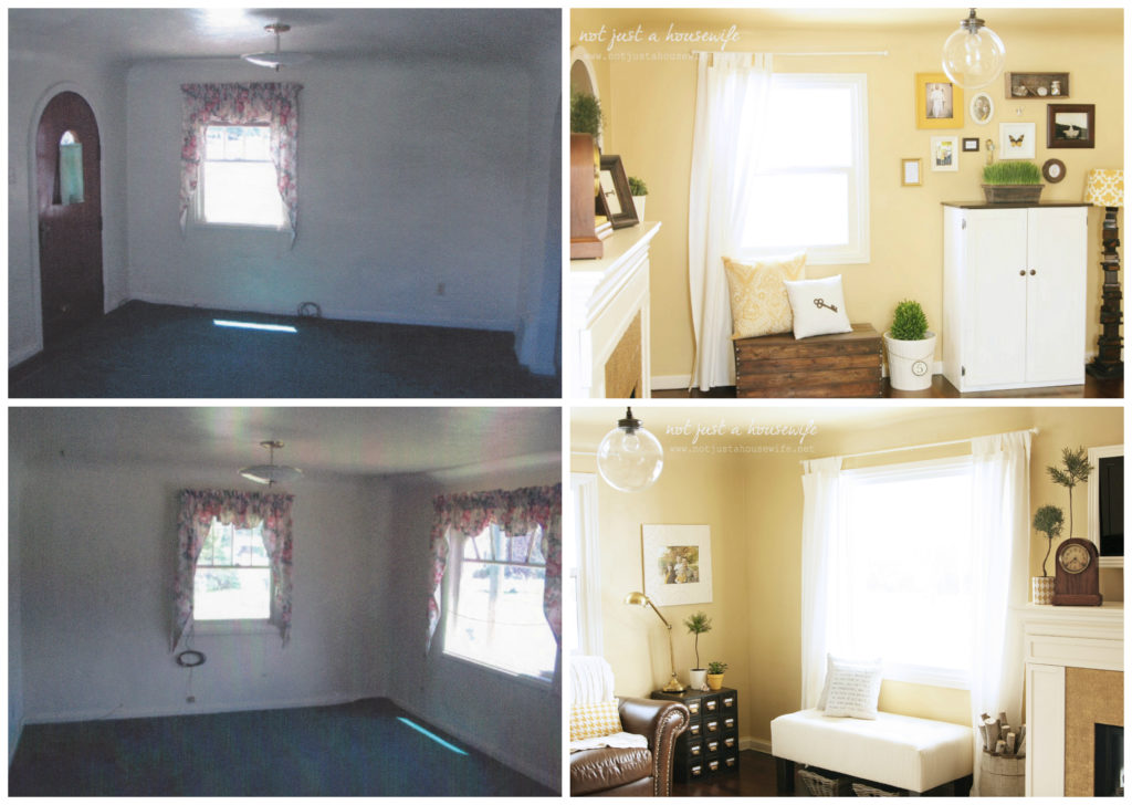living room before and after