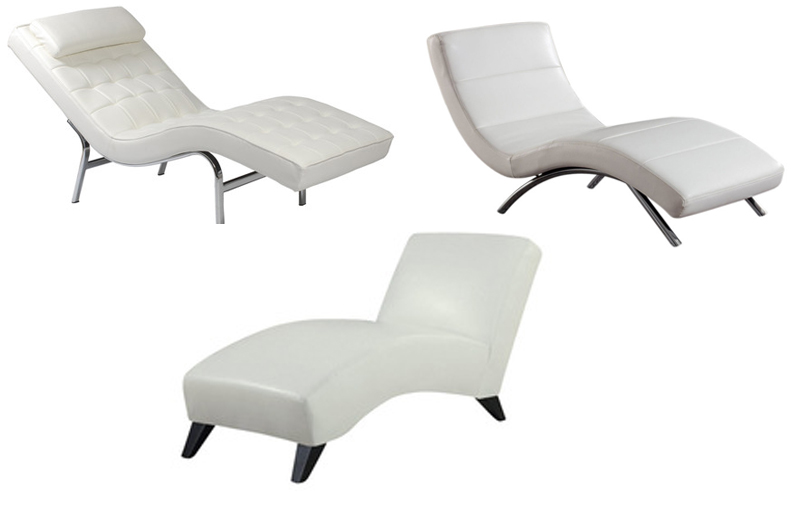white leather chaise lounge
