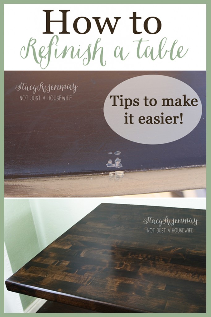 how to refinish a table!