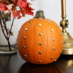 Gold Studded Pumpkin {And more 10 minute decorating ideas}