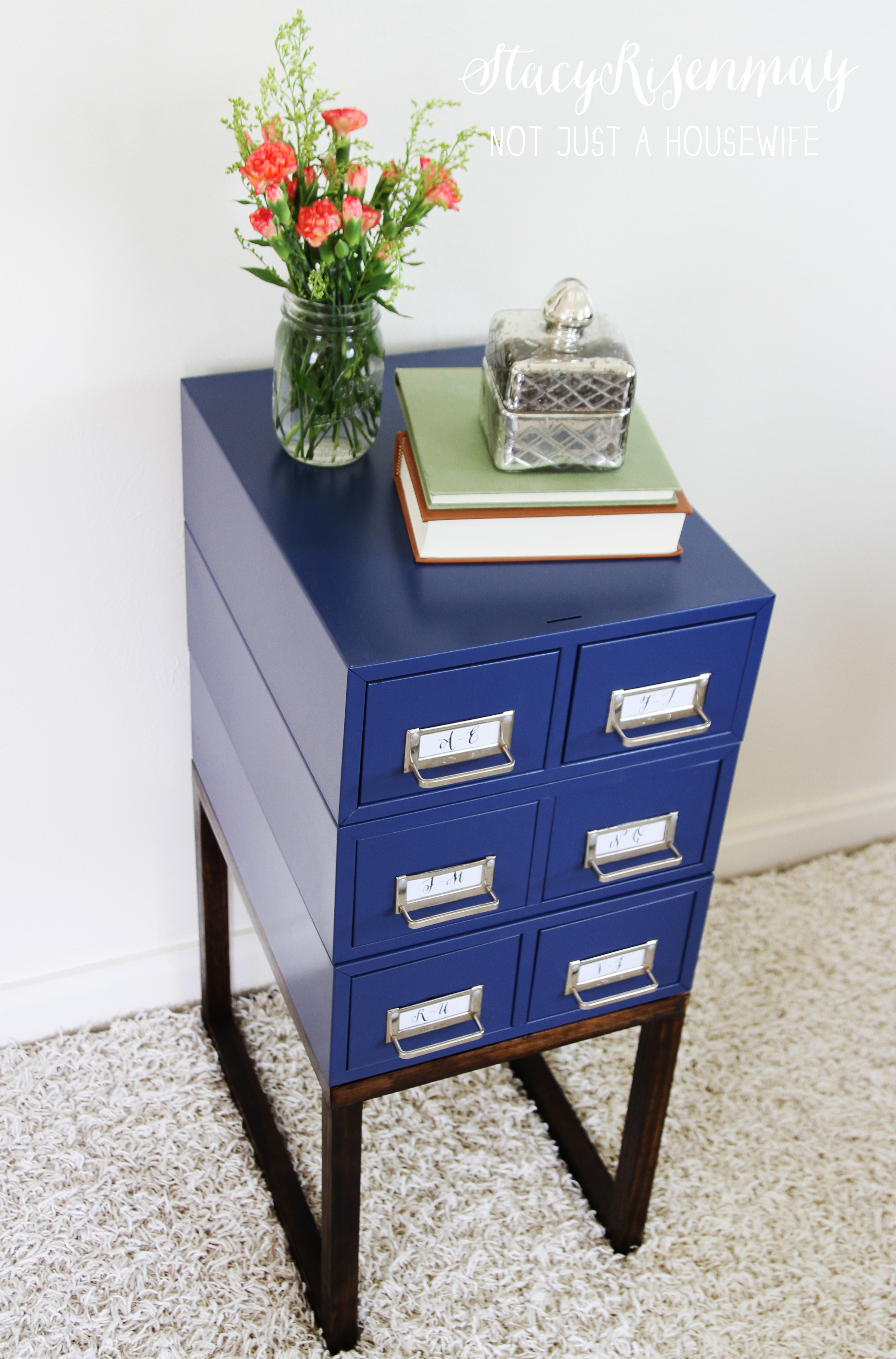 Card Catalog Side Table Stacy Risenmay
