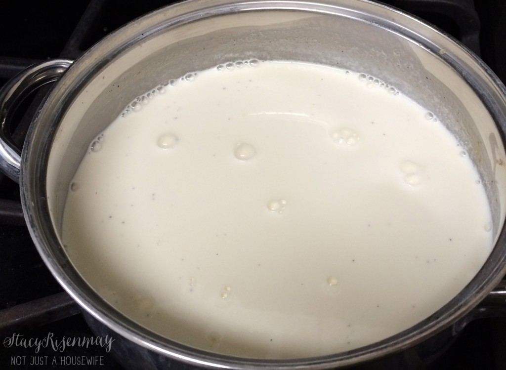 cream and vanilla simmering