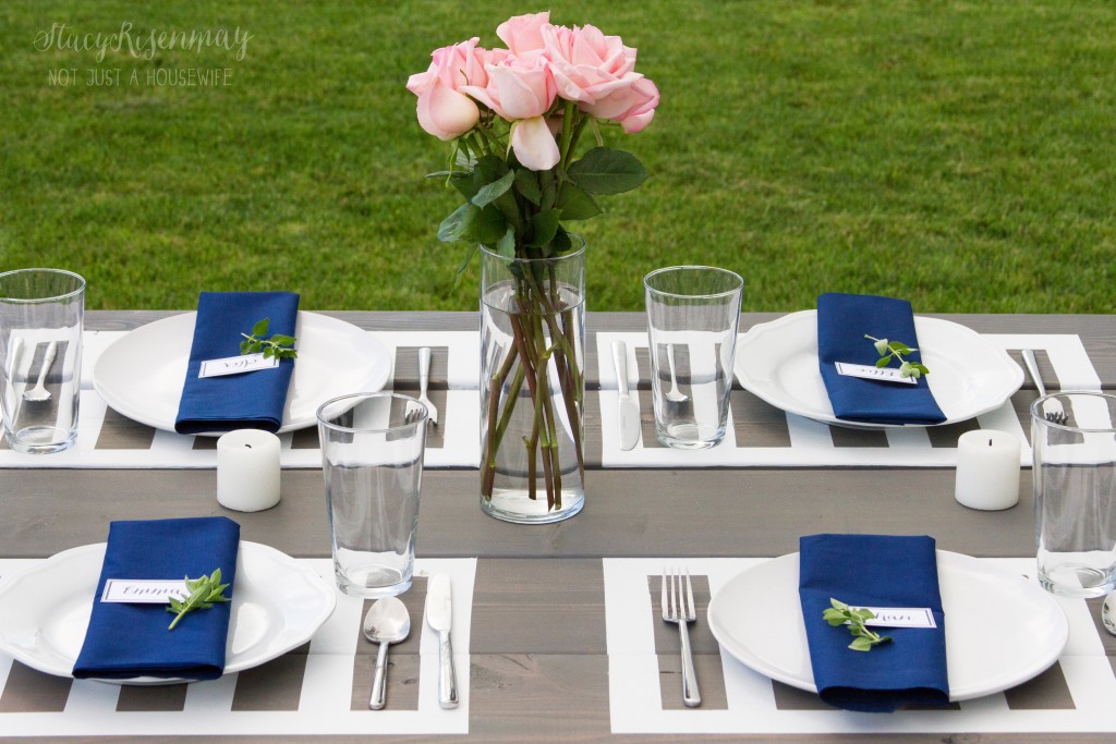 picnic table with paint placemats