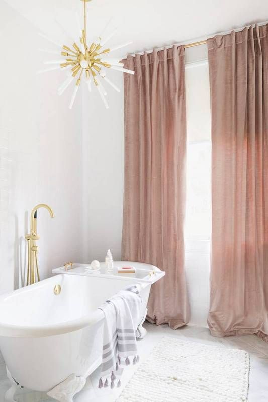 pink velvet curtains
