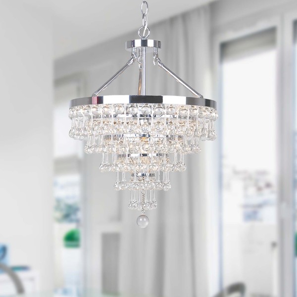 chrome and crystal chandelier