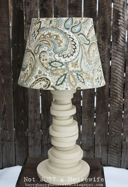 lamp made from wood circles