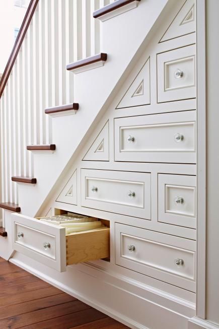 drawers under the stairs