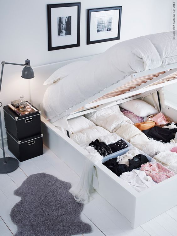 bed with storage underneath 