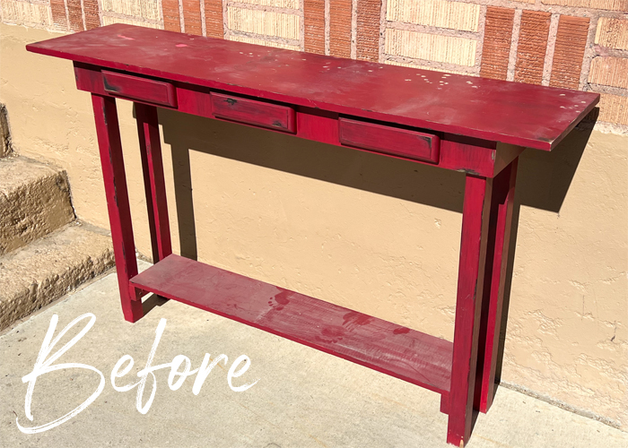 old red entry table