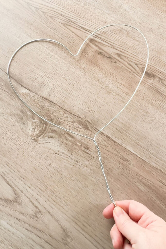 wire shaped into a heart