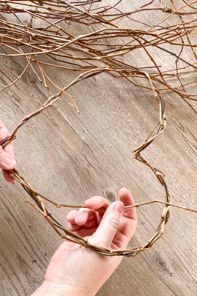 wrapping vines around the wire