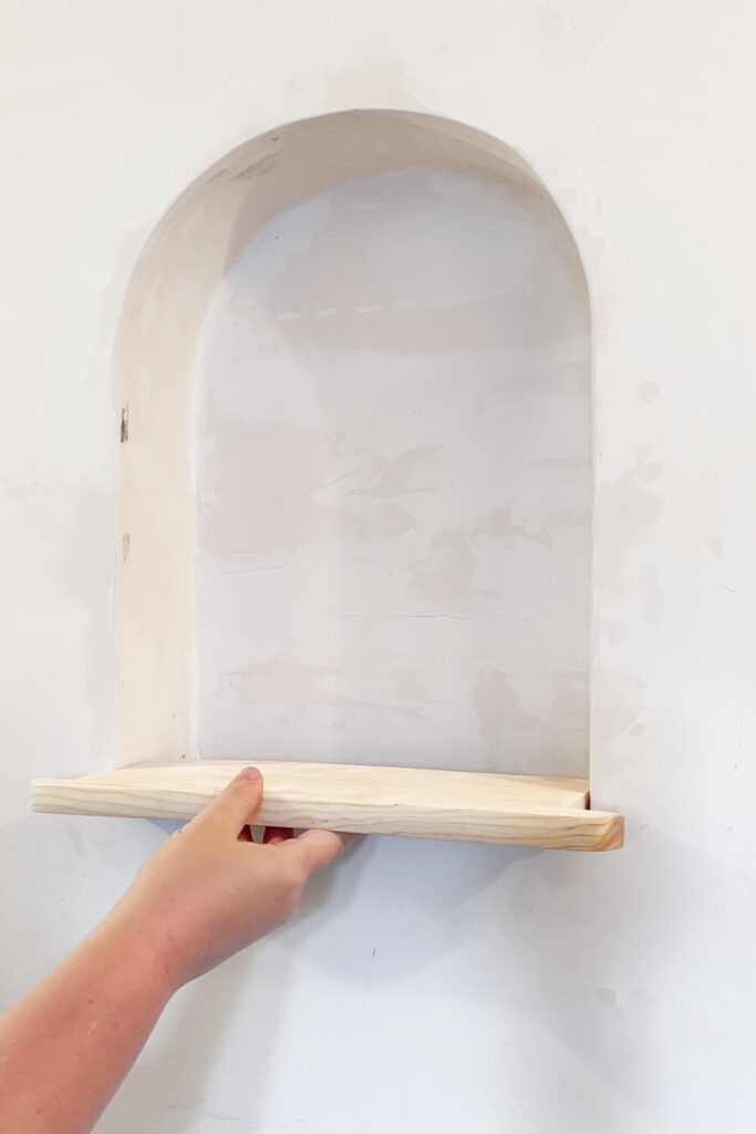 adding a shelf ledge to. arecessed arched nook